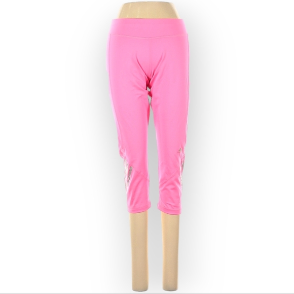 Adidas pink capri athletic leggings M - Picture 1 of 3